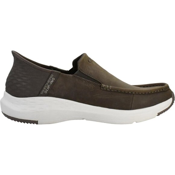 〽️Closed Toe Loafers Sneakers Men\'s Taupe Leather Slip On Warm Comfortable main image 4